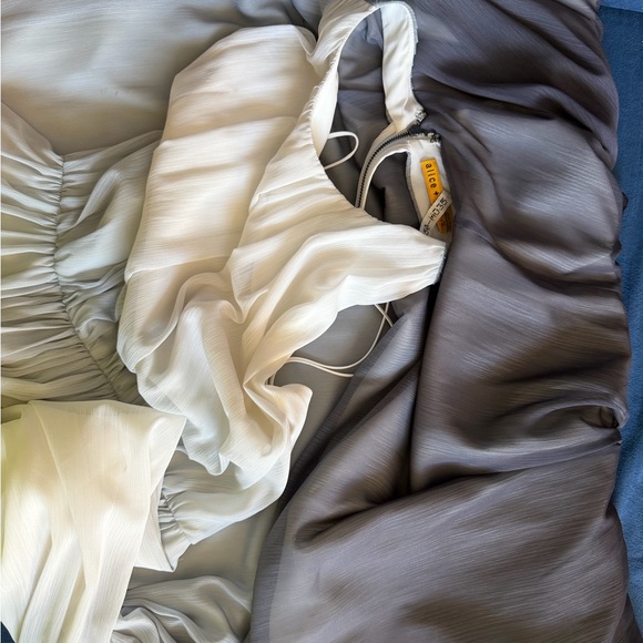 Alice + Olivia Ombre Halter Maxi Dress in Light Blue to Charcoal - Picture 12 of 14